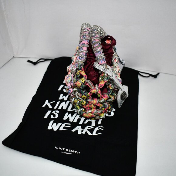 Kurt Geiger London SMALL Macrame Crystal Clutch in Wine #2038256999 NWT Details: - Picture 6 of 7